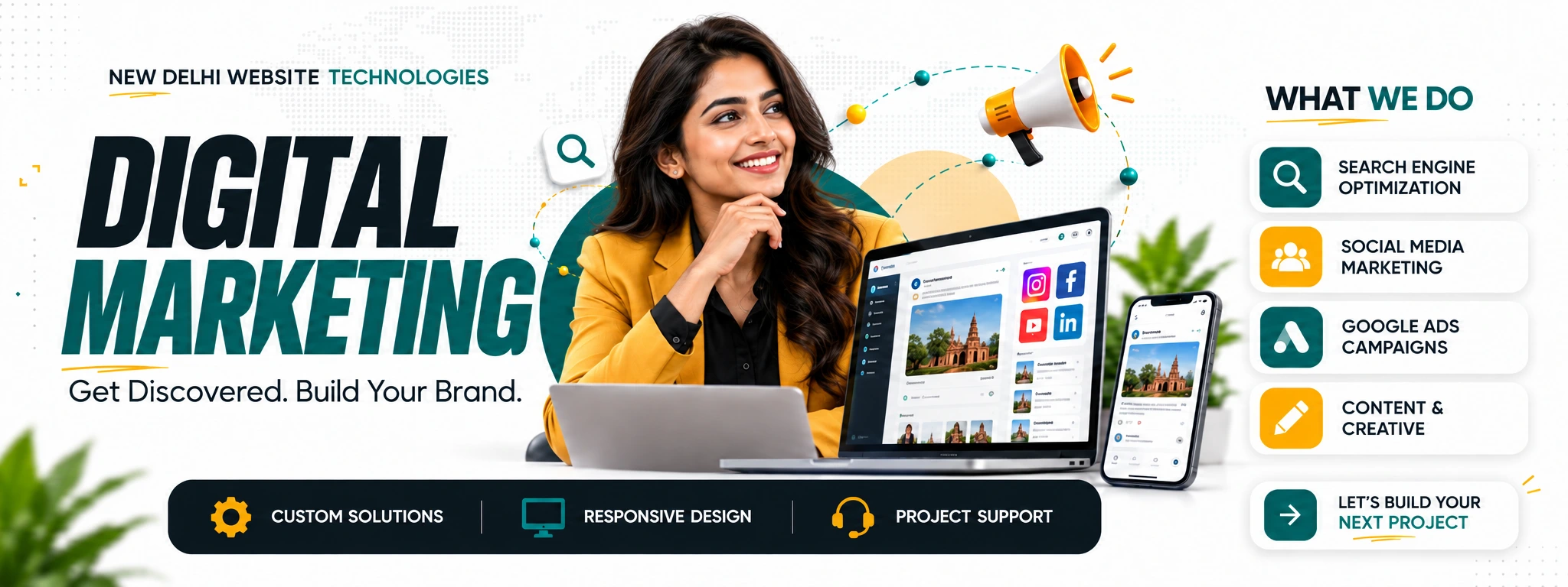 New Delhi Website Technologies — Digital Marketing. Custom solutions, responsive design and project support.