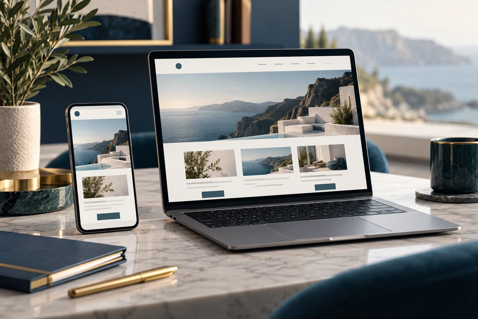 Design for the tasks mobile visitors need to complete — illustrative website project scene