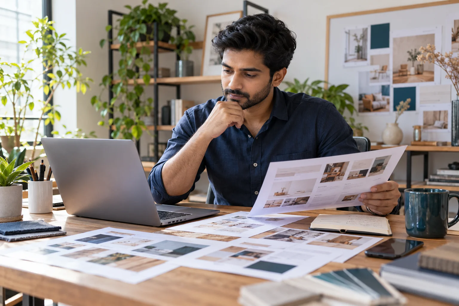 Illustrative business website planning scene