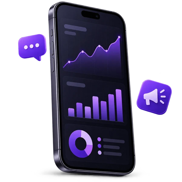Illustrative social media & marketing service visual