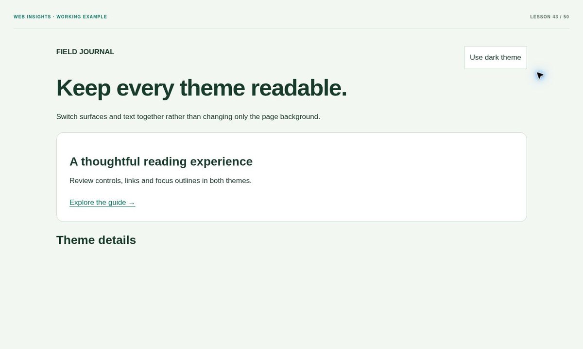 Example preview: How to Add a Dark Mode Toggle to a Website