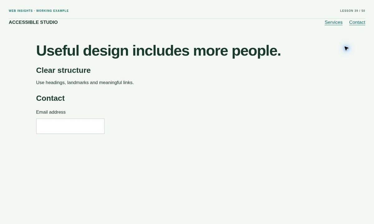 Original browser preview for How to Improve Website Accessibility with Semantic HTML
