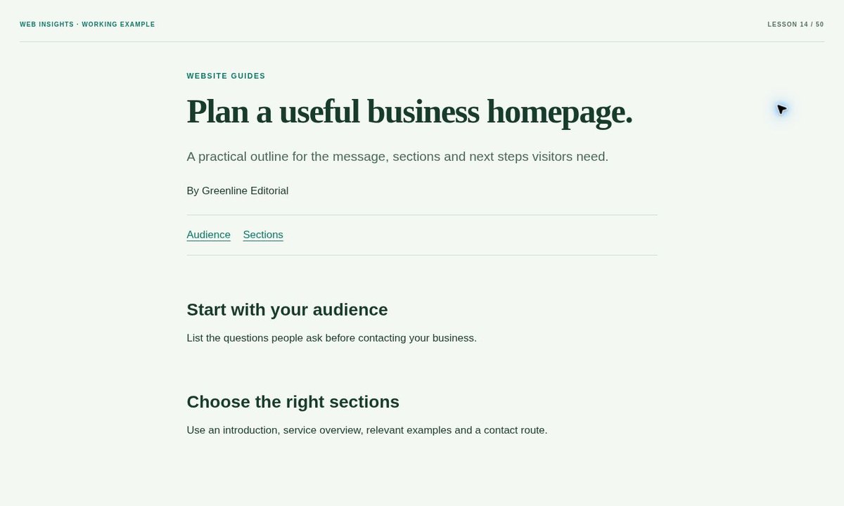 Example preview: How to Make a Blog Article Page with a Readable Layout