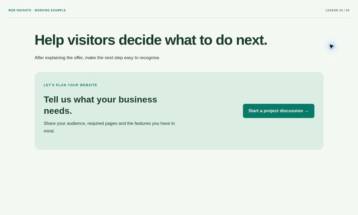 Example preview: How to Make a Website Call-to-Action Section