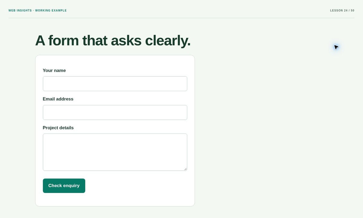 Example preview: How to Make an HTML Contact Form with Labels and Validation