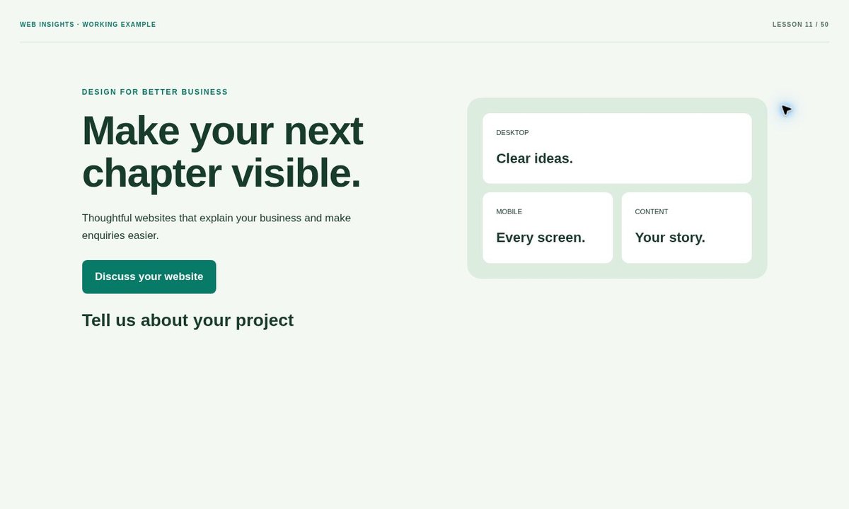 Original browser preview for How to Make a Website Hero Section with HTML and CSS