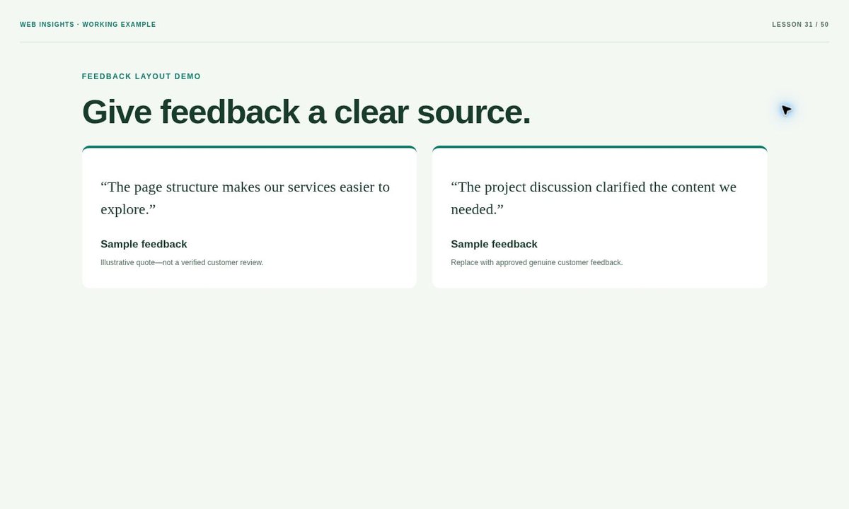 Example preview: How to Make a Testimonial Section with Honest Attribution