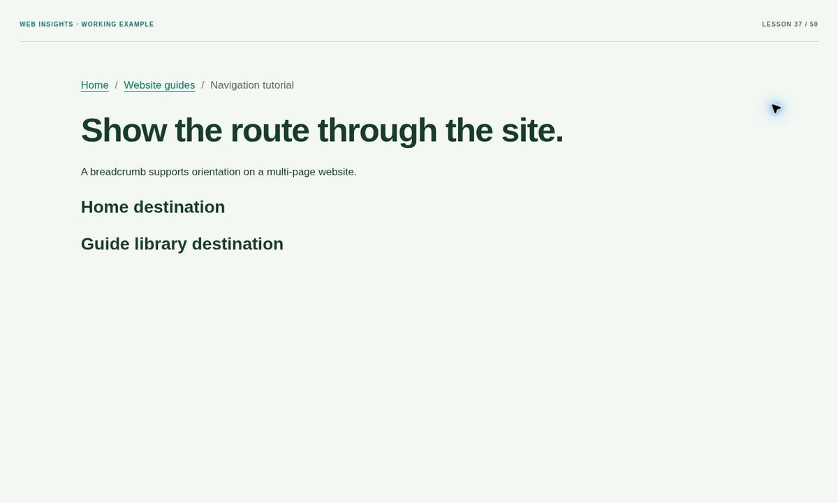 Original browser preview for How to Make Website Breadcrumb Navigation with HTML