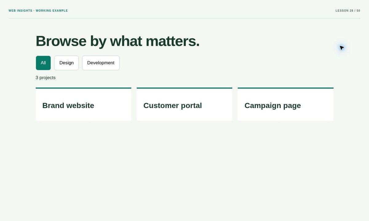 Example preview: How to Make Category Filter Buttons for a Website