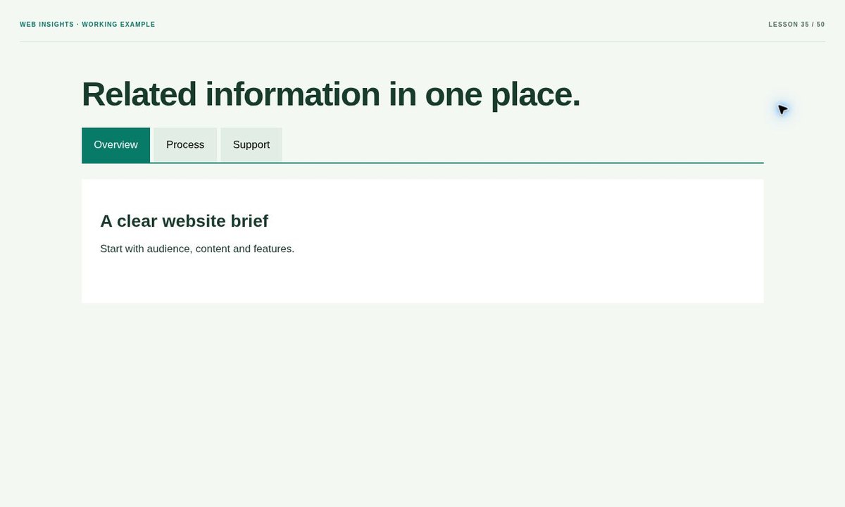 Original browser preview for How to Make Tabbed Website Content with Keyboard Navigation